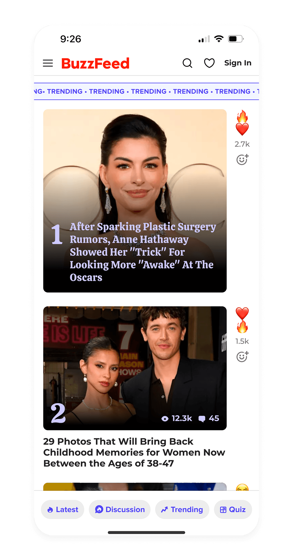 Mobile homepage layout