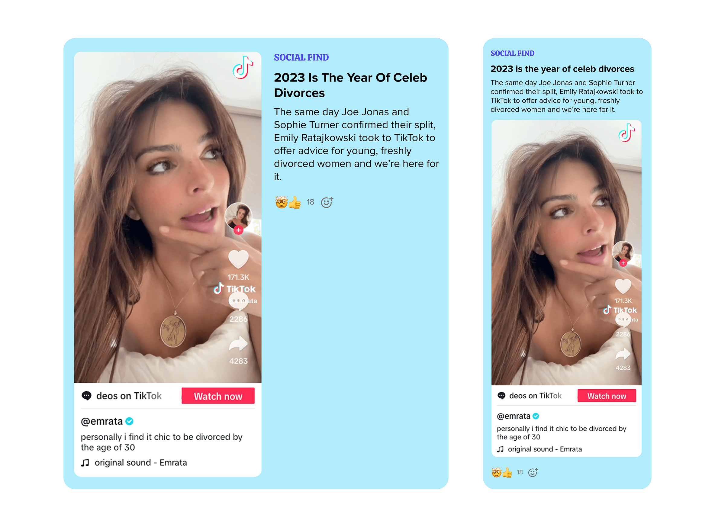 Social content units — desktop and mobile